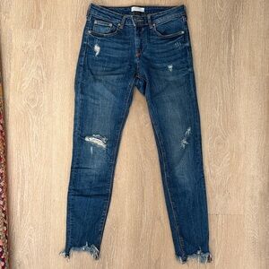 Zara Blue Distressed Skinny Jeans - 36